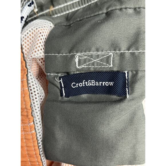 Croft & Barrow Swim Trunks Mens 2XL‎ Solid Orange Shorts Mesh lined - Picture 3 of 7